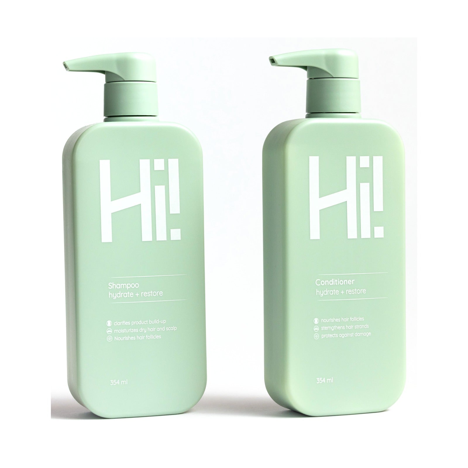 שמפו ומרכך Hi! Hair - צילום מוצר על רקע לבן